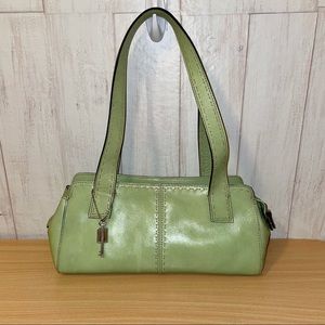 Fossil Vintage Pistachio Green Y2K Baguette Leather Shoulder Bag